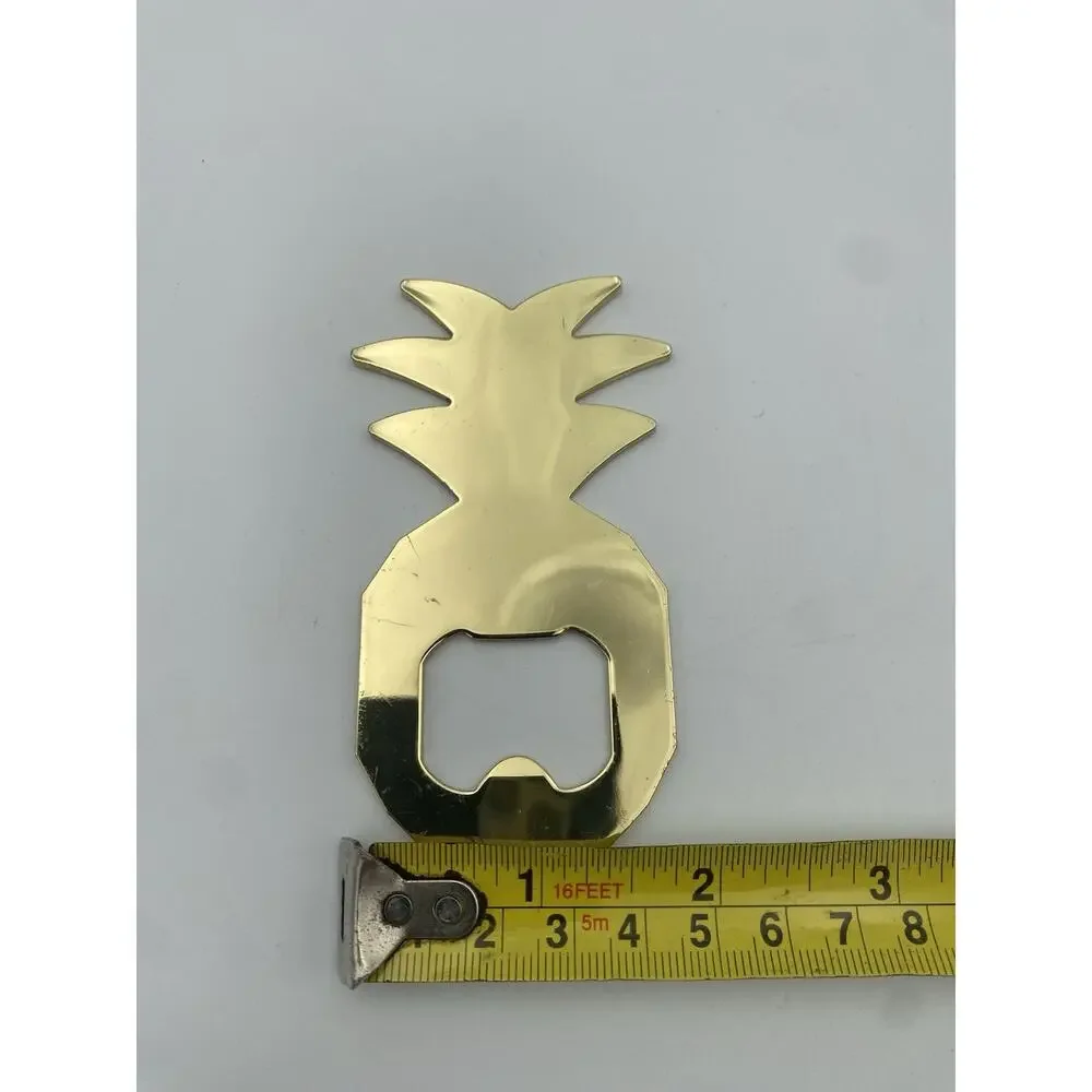 Gold Metal Pineapple Handheld Bottle Opener, Novelty Style, 3.5 in